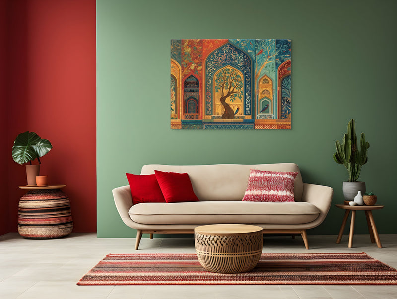 Court of Whispering Arches – Mughal Garden Canvas