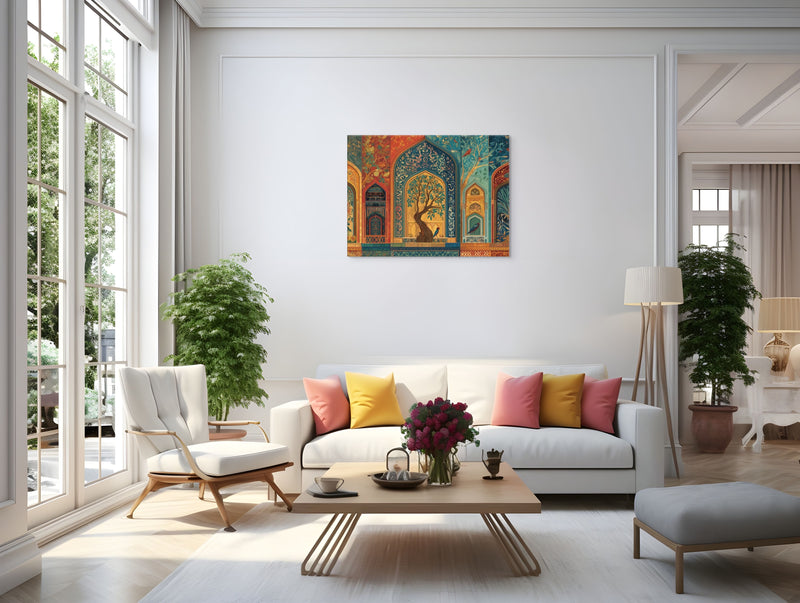 Court of Whispering Arches – Mughal Garden Canvas