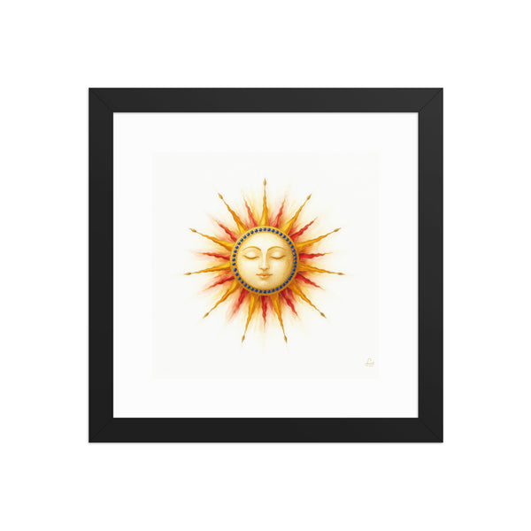 Mughal Celestial Sun Face Canvas Art – Golden Cosmic Wall Decor