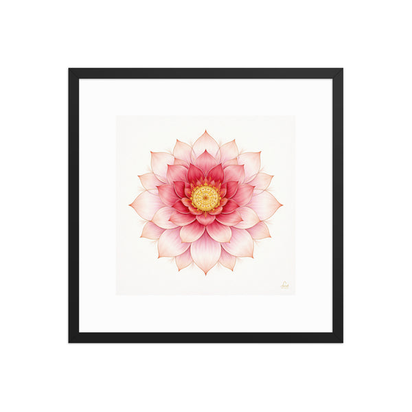 Rosette of Noor – Mughal Lotus Mandala Canvas in Pink and Gold