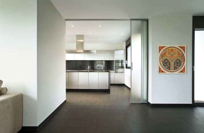 Golden Blossom Arch — Mughal Floral Harmony Canvas