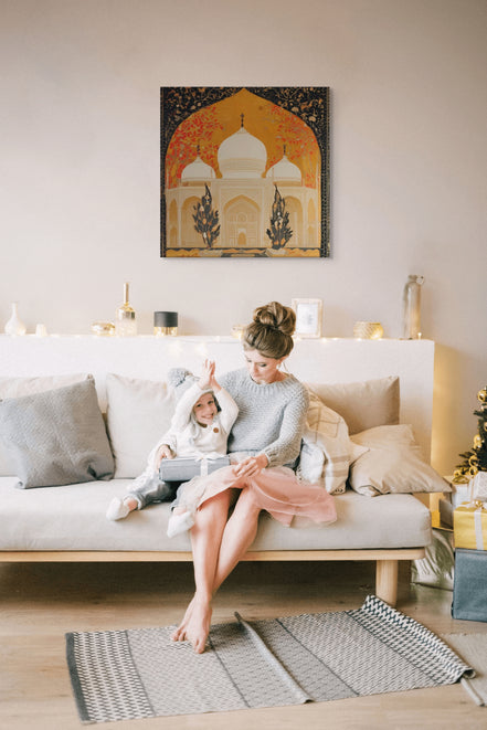 Golden Dome Majesty – Mughal Architecture Canvas Art