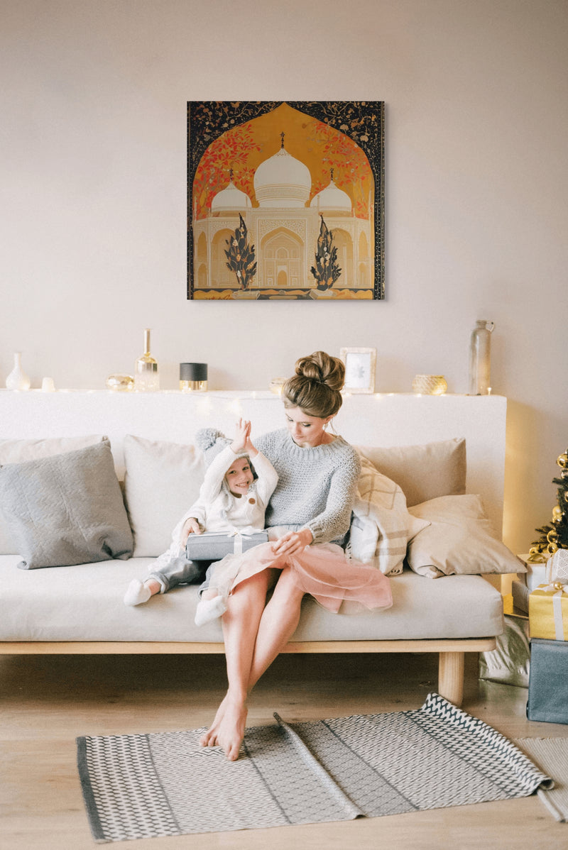 Golden Dome Majesty – Mughal Architecture Canvas Art