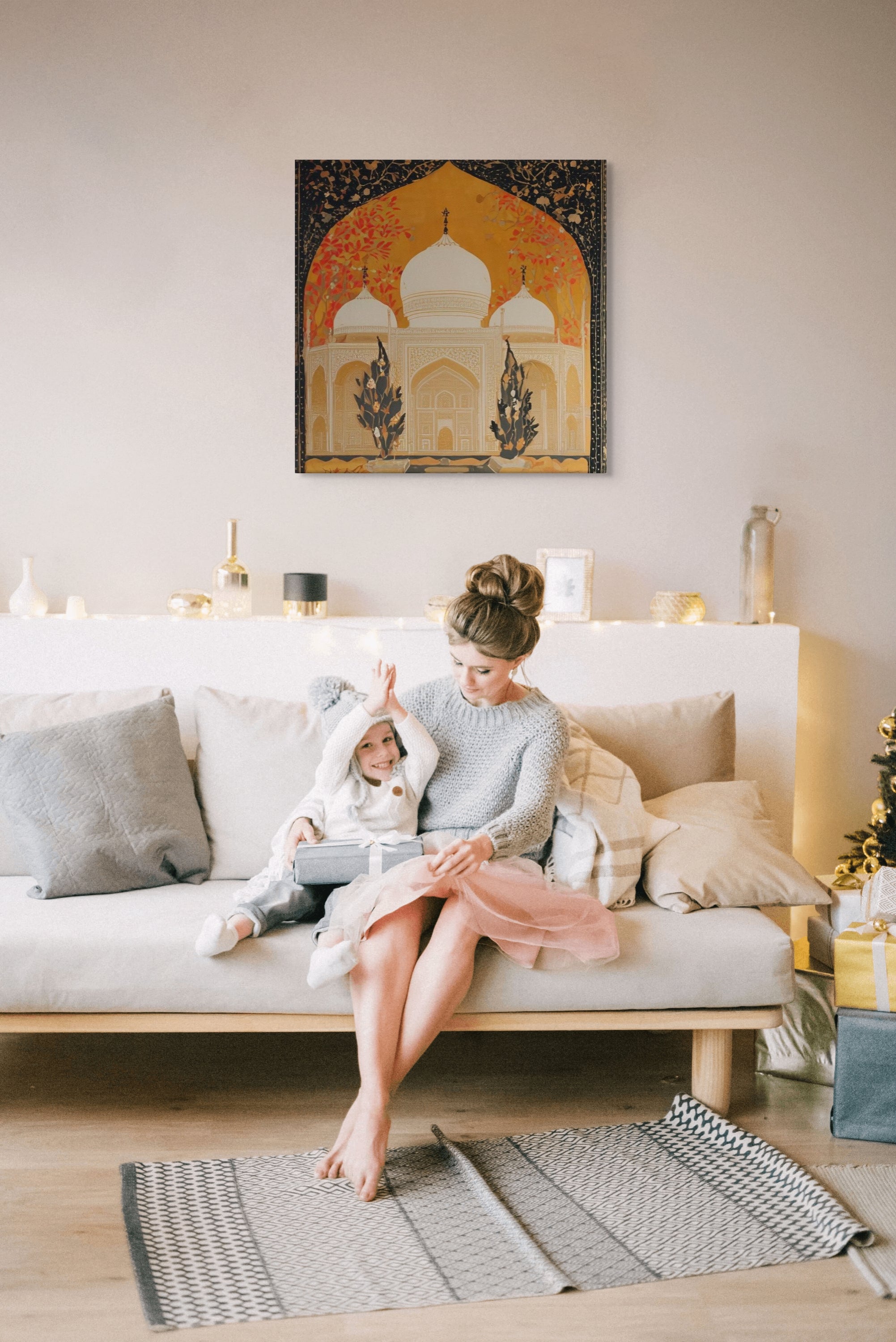 Golden Dome Majesty – Mughal Architecture Canvas Art