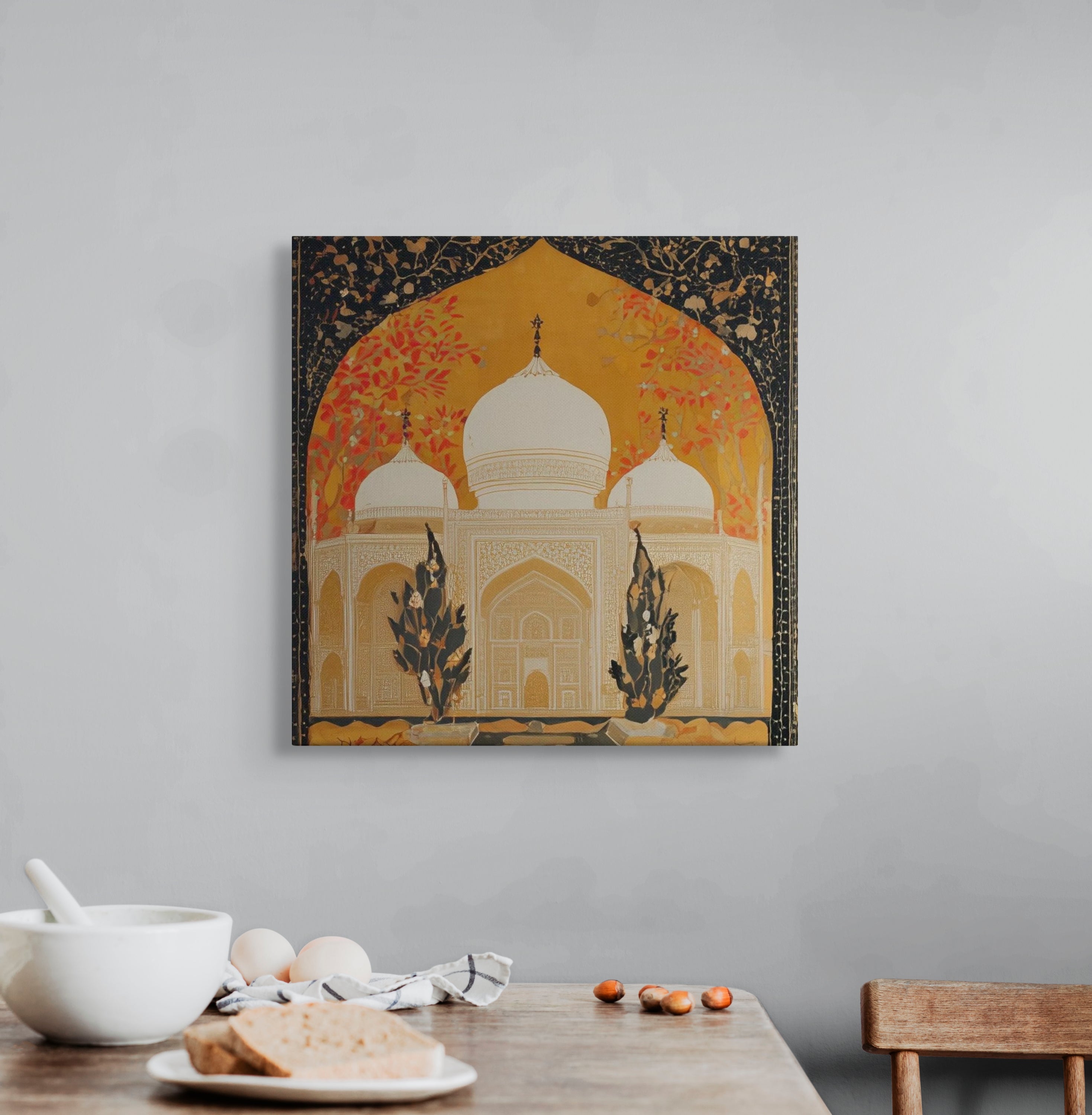 Golden Dome Majesty – Mughal Architecture Canvas Art