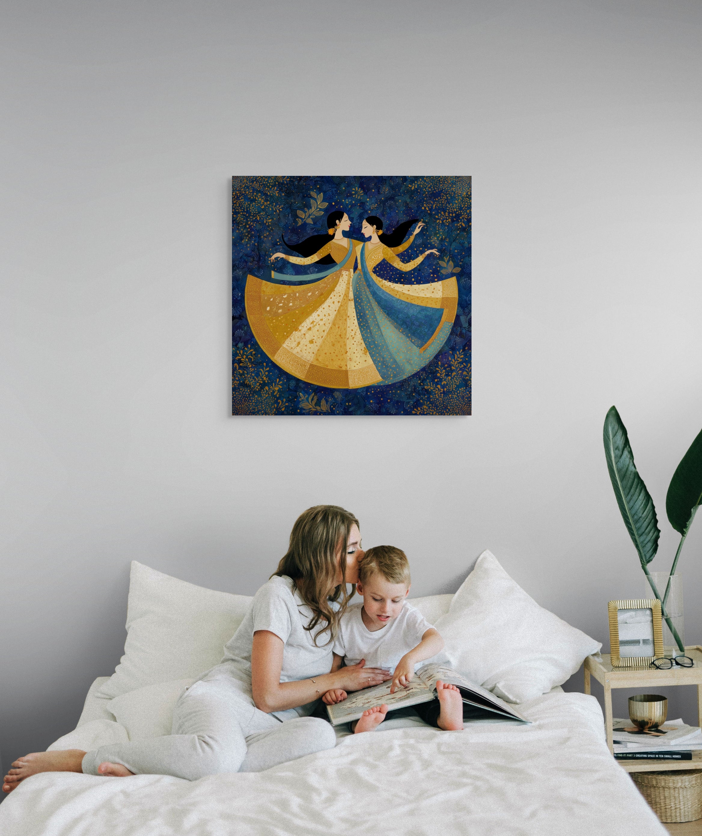 Golden Waltz – Mughal-Inspired Dance Canvas