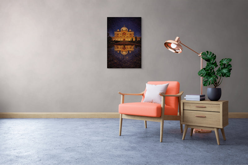 Humayun’s Tomb at Night – Mughal Architecture Canvas Print