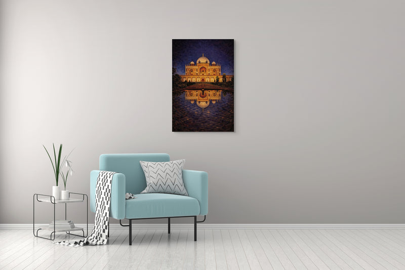 Humayun’s Tomb at Night – Mughal Architecture Canvas Print