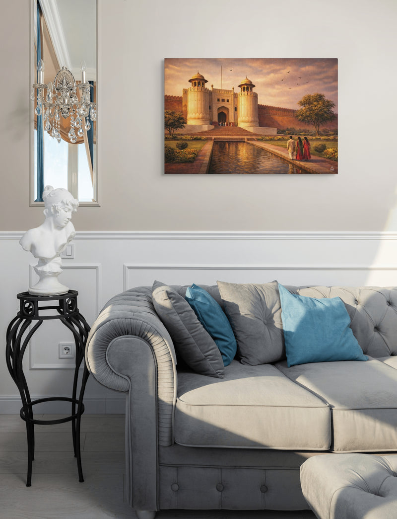 Shahi Qila at Golden Hour – Mughal Architecture Canvas Wall Art