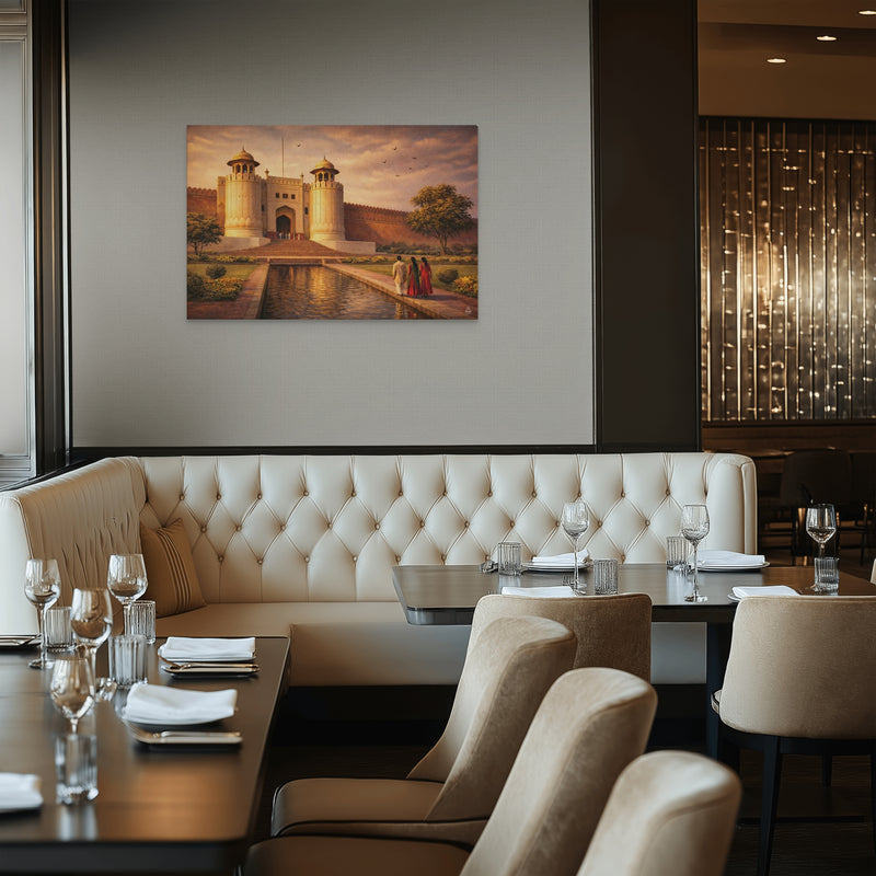 Shahi Qila at Golden Hour – Mughal Architecture Canvas Wall Art