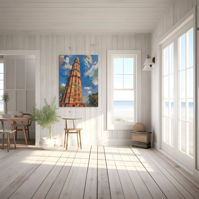 Echoes of Stone – Qutb Minar Mughal Architecture Canvas Wall Art