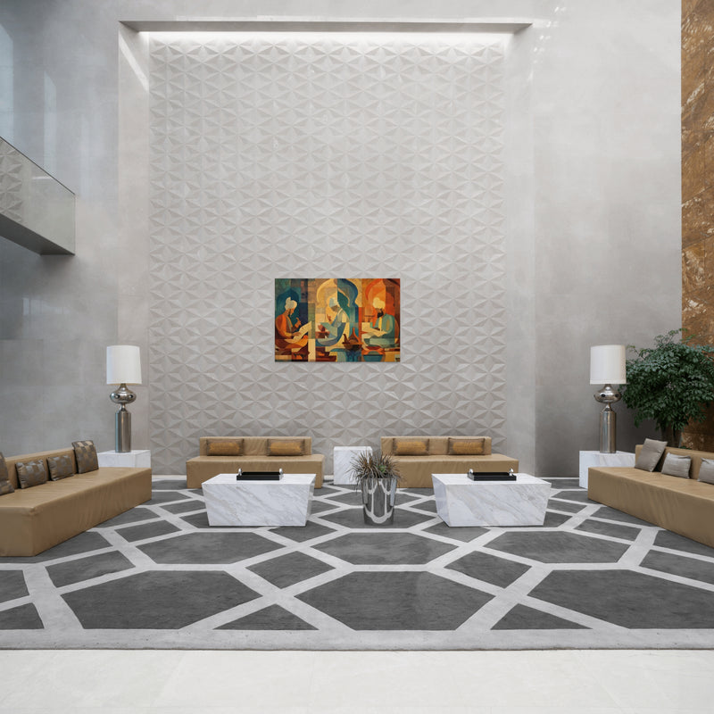 Scholars of the Mughal Era – Abstract Cultural Canvas Art | Mughal Heritage Wall Decor