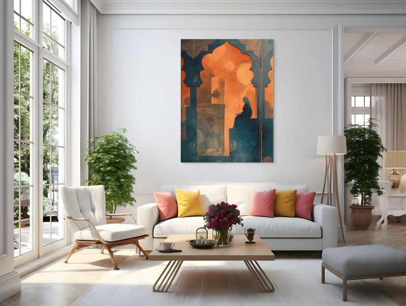 Silhouette of Reflection – Mughal Window Canvas Art