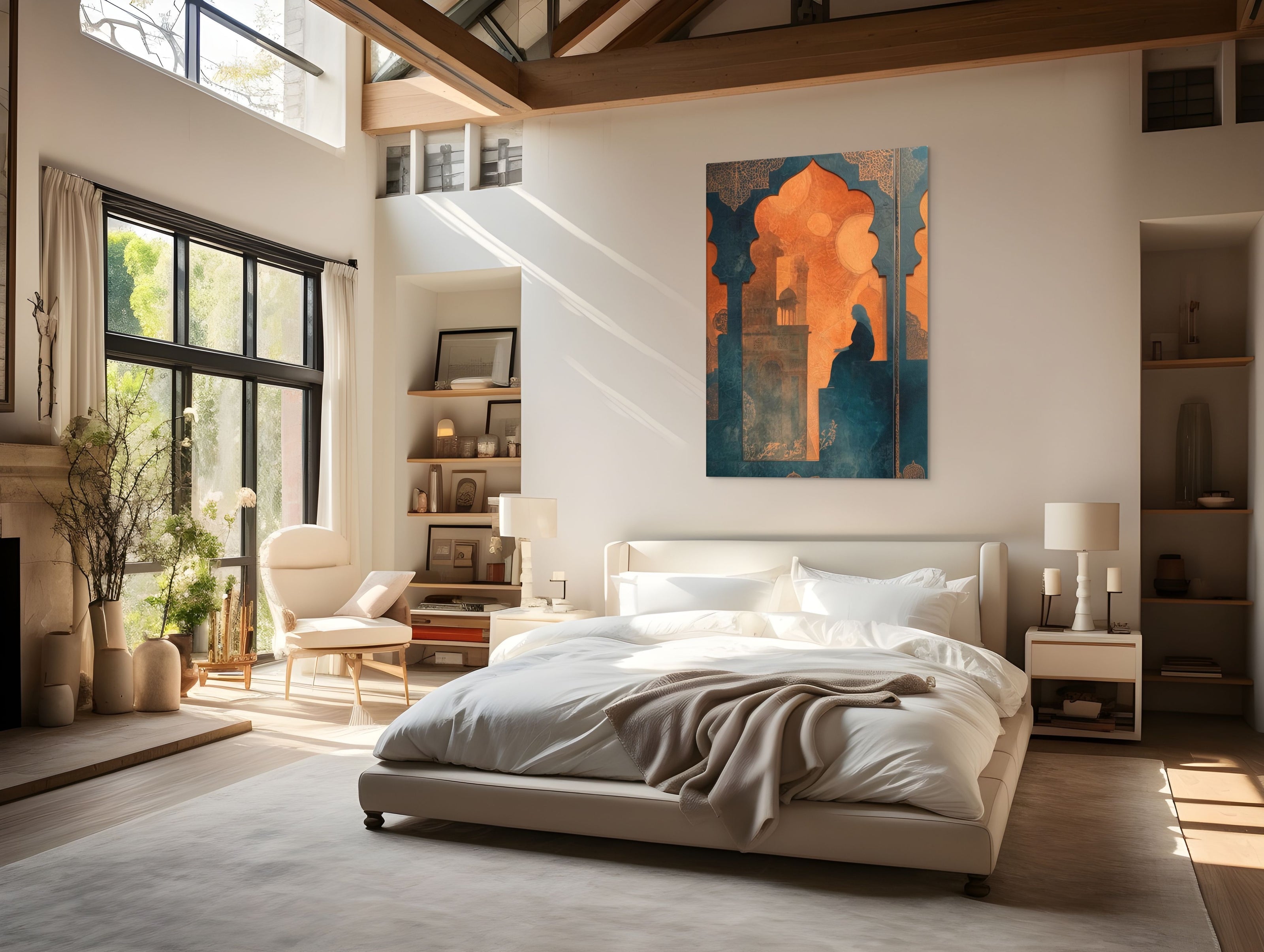 Silhouette of Reflection – Mughal Window Canvas Art