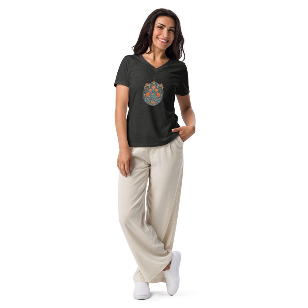 Women’s relaxed v-neck t-shirt - Lotus Symphony