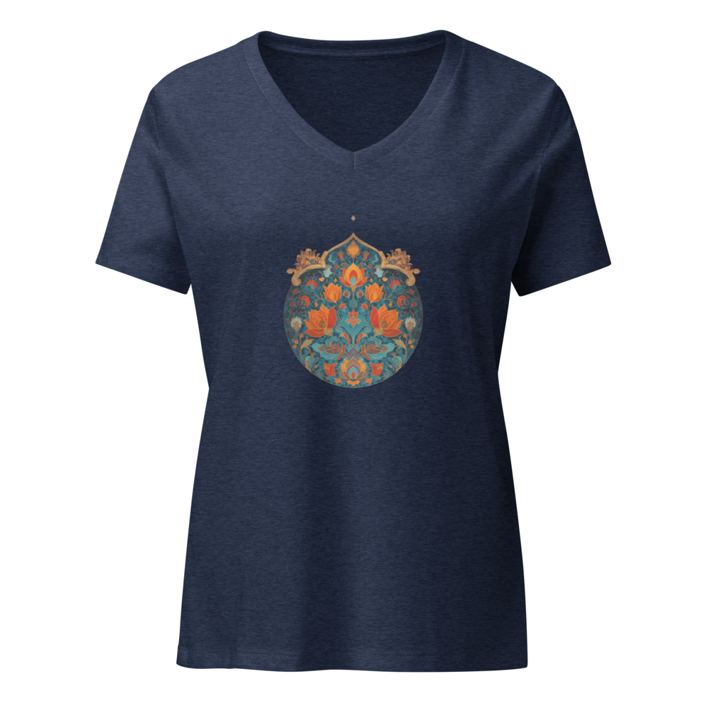 Women’s relaxed v-neck t-shirt - Lotus Symphony