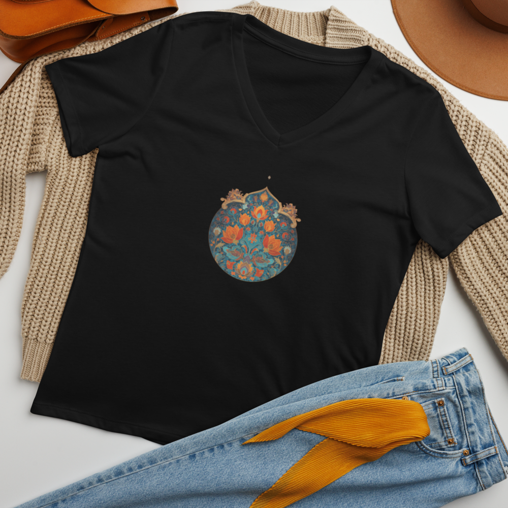 Women’s relaxed v-neck t-shirt - Lotus Symphony